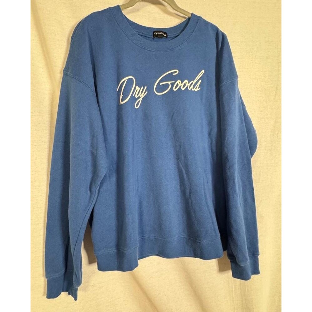 Originality Dry Goods Women's Crewneck Pullover Sweatshirt Blue Size Large